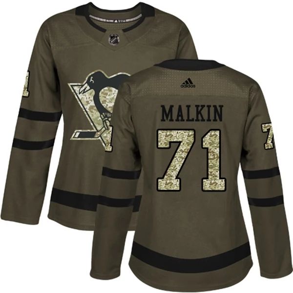 Damen Pittsburgh Penguins Trikot Evgeni Malkin 71 Camo Grün Authentic